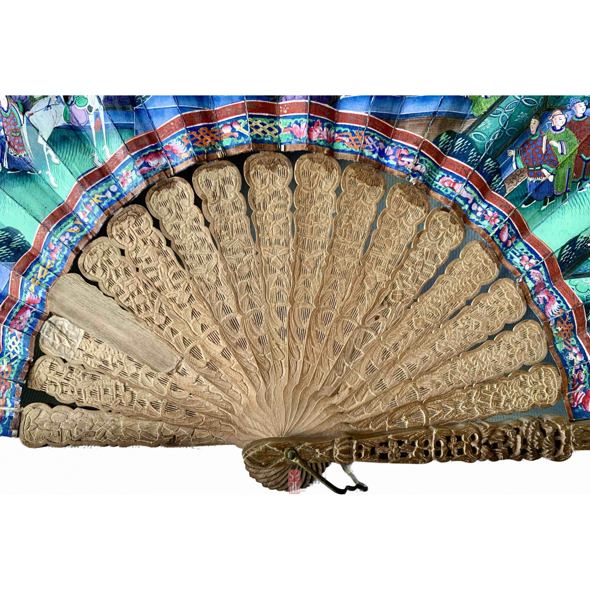 Abanico chino, Cantón, llamado “mil caras” siglo XIX.