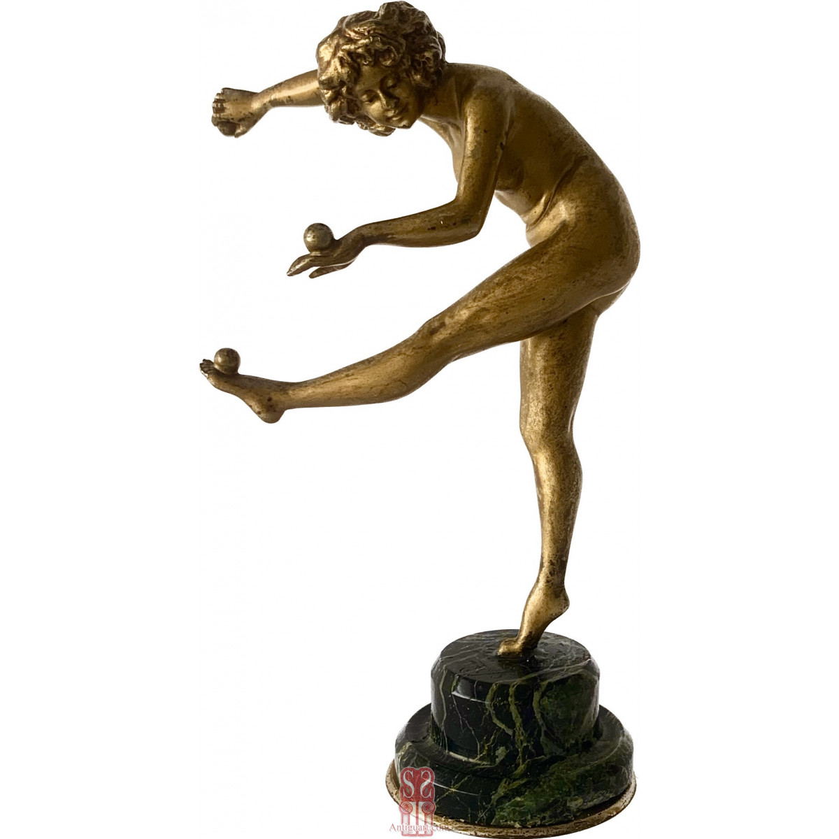 Acrobatic bronze sculpture Art Deco.