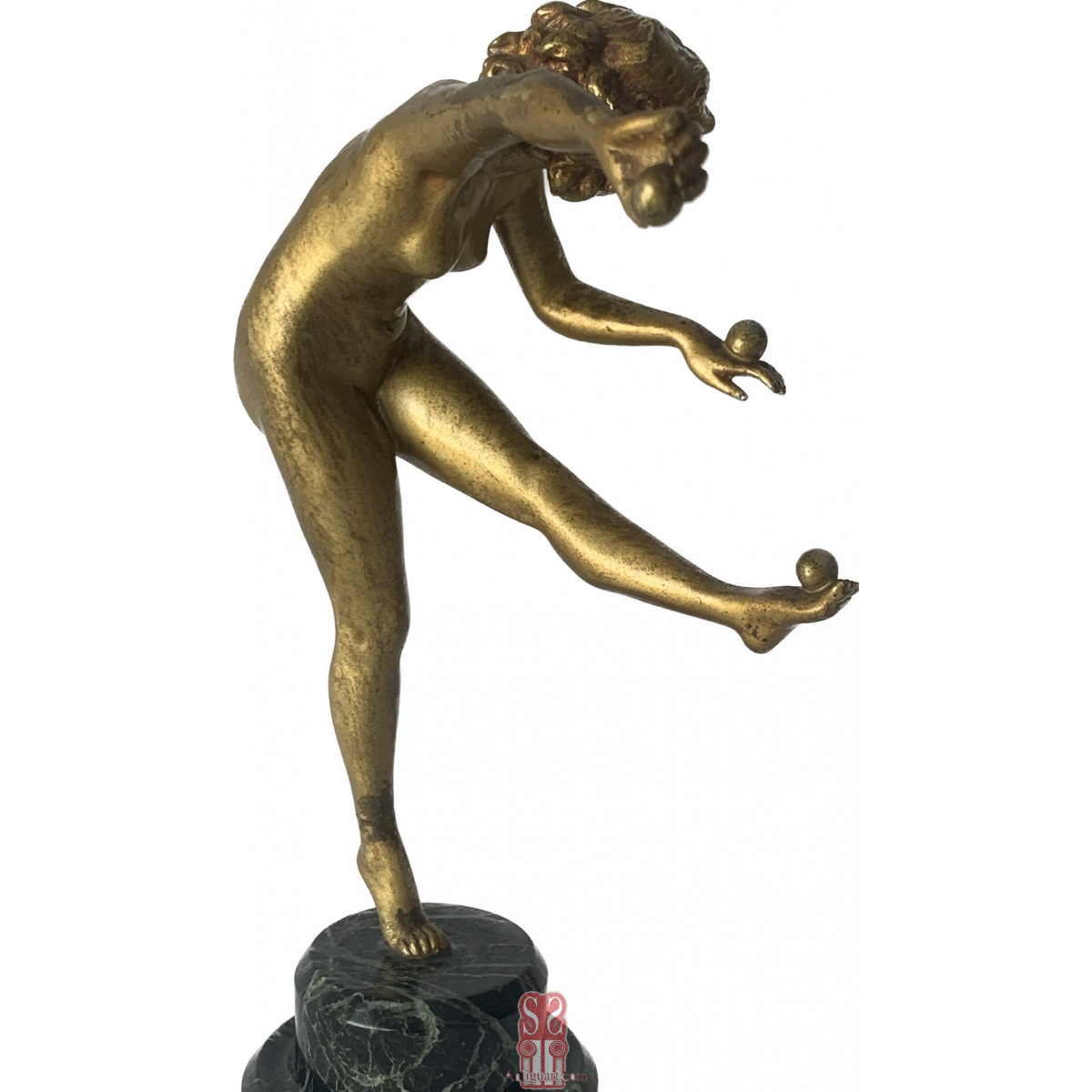 Acróbata, bronce art decó.
