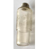 Glass and silver travel liqueur bottle, France, mid-19th.