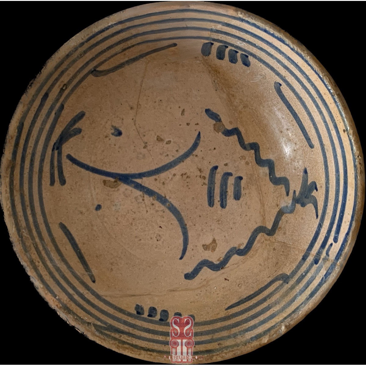 Escudilla de cerámica valenciana del siglo XVI