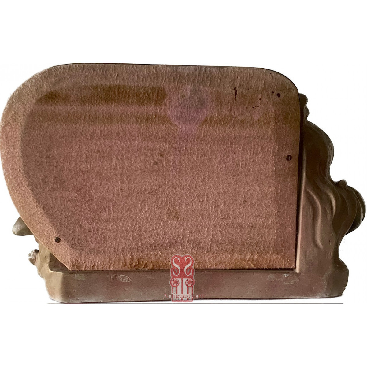 Espejo de mesa modernista de escayola policromada.