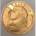 Moneta d'oro svizzera di 20 franchi del 1927, 22 K.