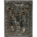Icona Russa d’argento del XIX secolo, San Pietroburgo 1854.