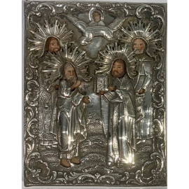 Icona Russa d’argento del XIX secolo, San Pietroburgo 1854. 2