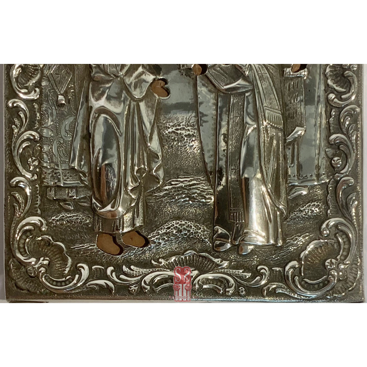 Icona Russa d’argento del XIX secolo, San Pietroburgo 1854.