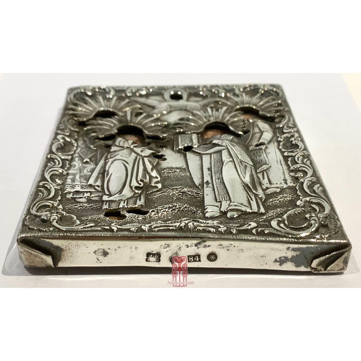 Icona Russa d’argento del XIX secolo, San Pietroburgo 1854.