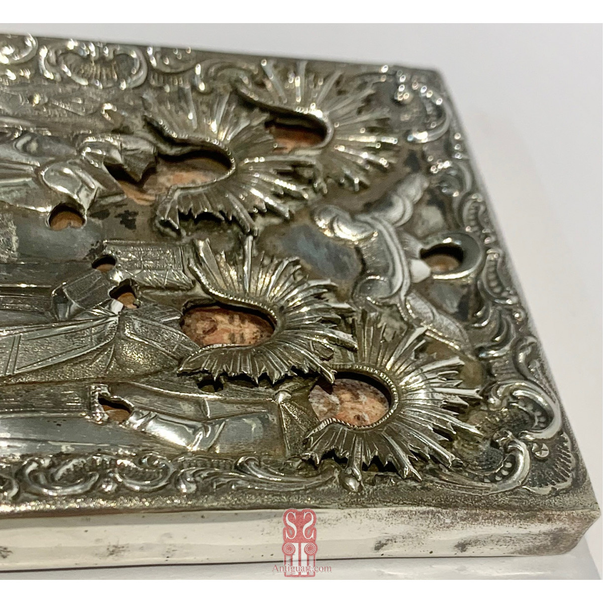 Icona Russa d’argento del XIX secolo, San Pietroburgo 1854.