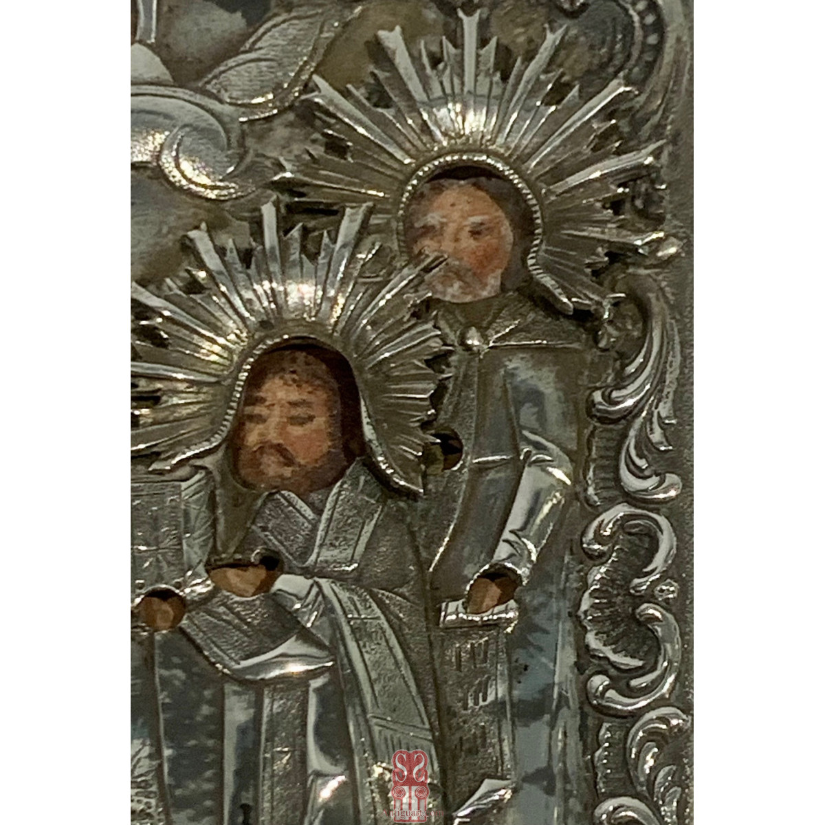 Icona Russa d’argento del XIX secolo, San Pietroburgo 1854.