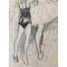 “Bailarinas” Ricard Opisso, dibujo al carboncillo sobre papel