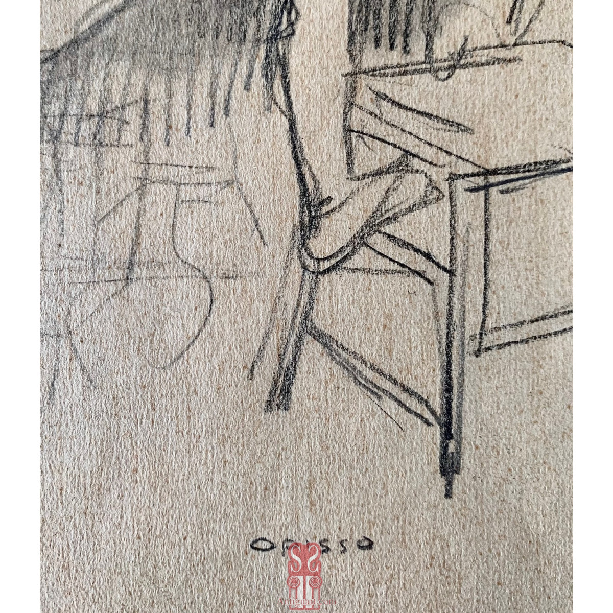 “Bailarinas” Ricard Opisso, dibujo al carboncillo sobre papel