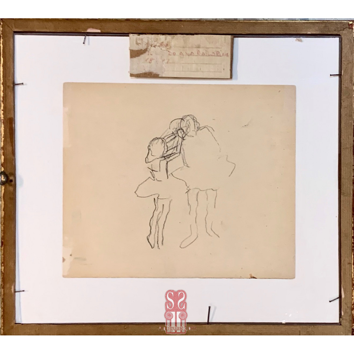 “Bailarinas” Ricard Opisso, dibujo al carboncillo sobre papel