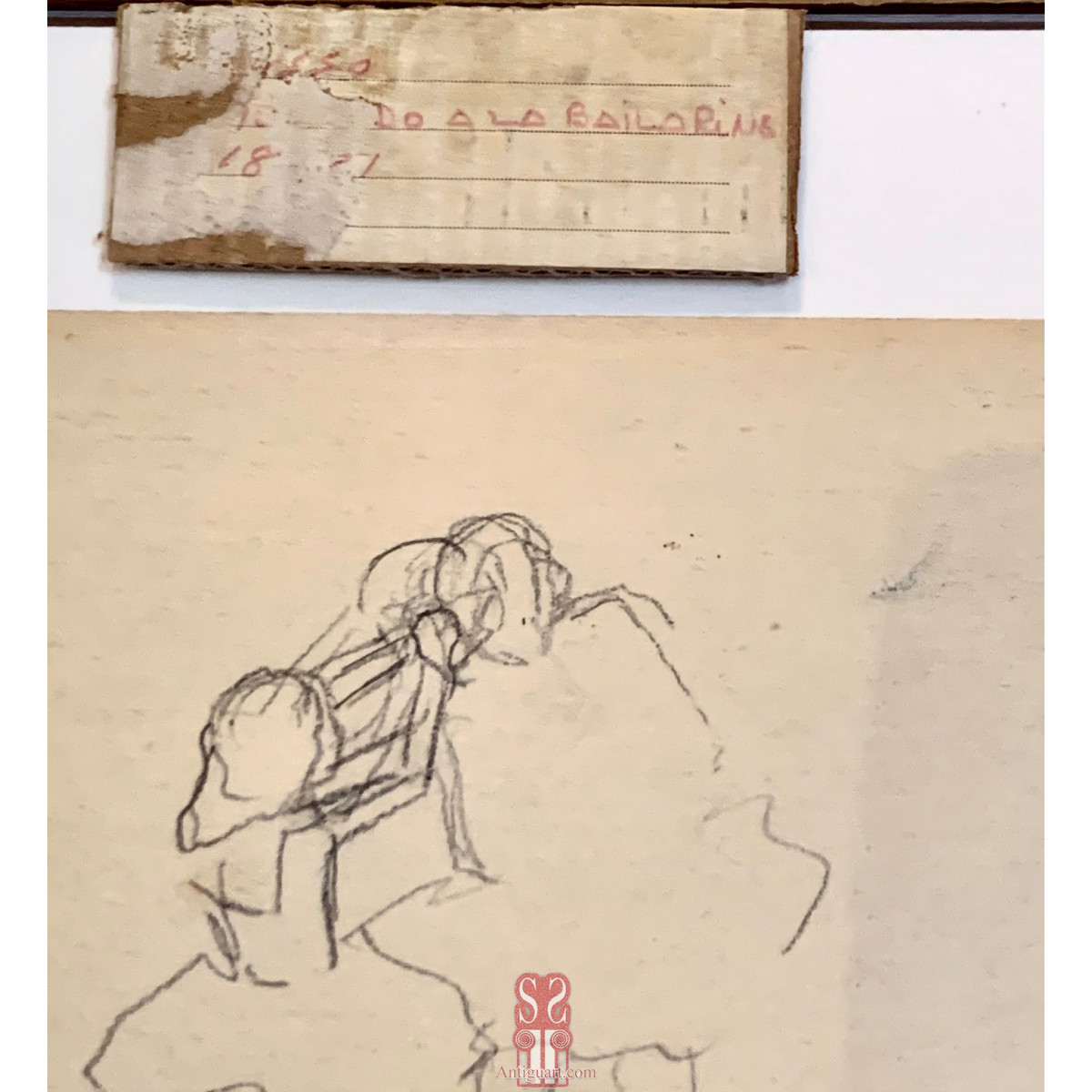 “Bailarinas” Ricard Opisso, dibujo al carboncillo sobre papel