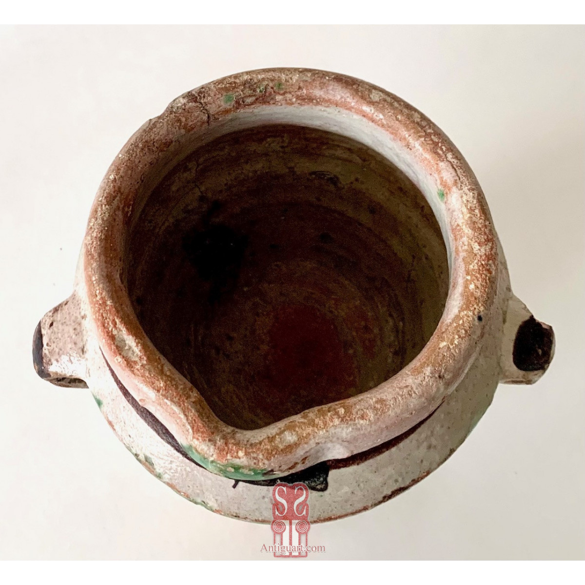 Mortero del siglo XVII, cerámica de Teruel.