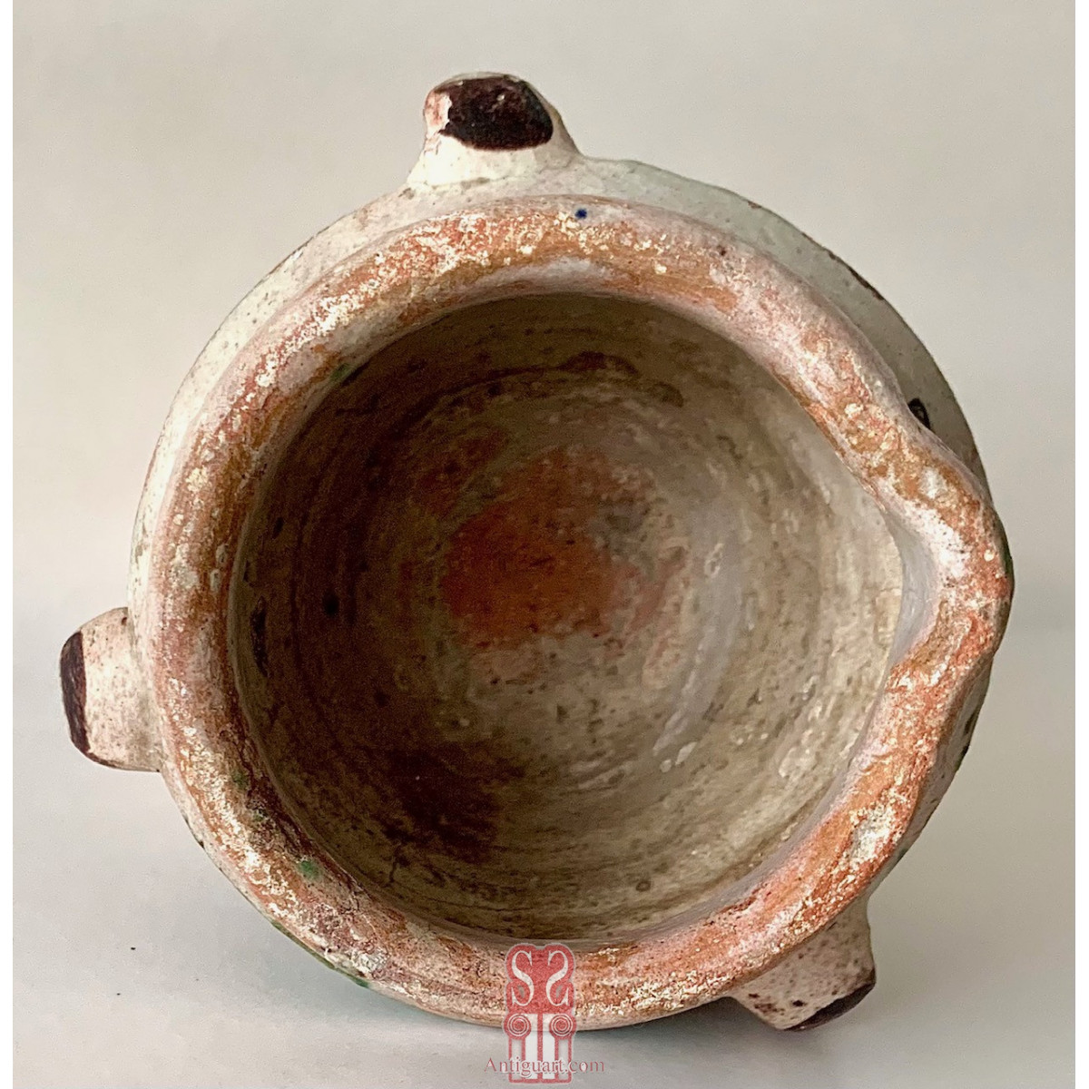 Mortero del siglo XVII, cerámica de Teruel.