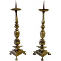 Pareja de candeleros de bronce italianos siglo XVII