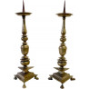 Pareja de candeleros de bronce italianos siglo XVII