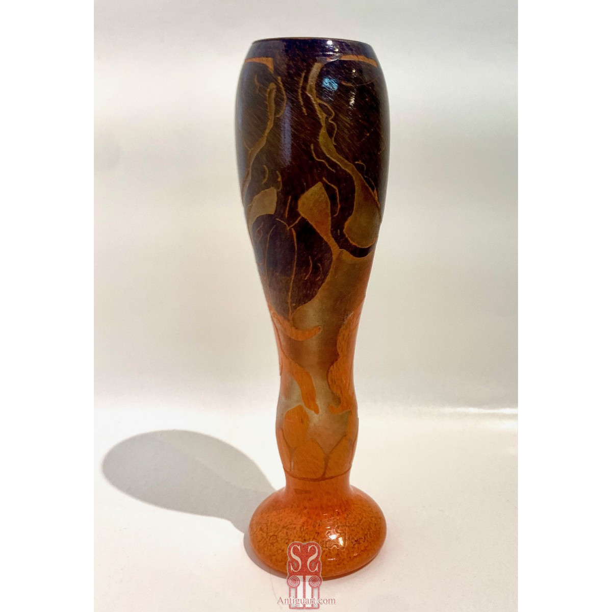 Jarrón de cristal Le verre Française, 1925 circa.