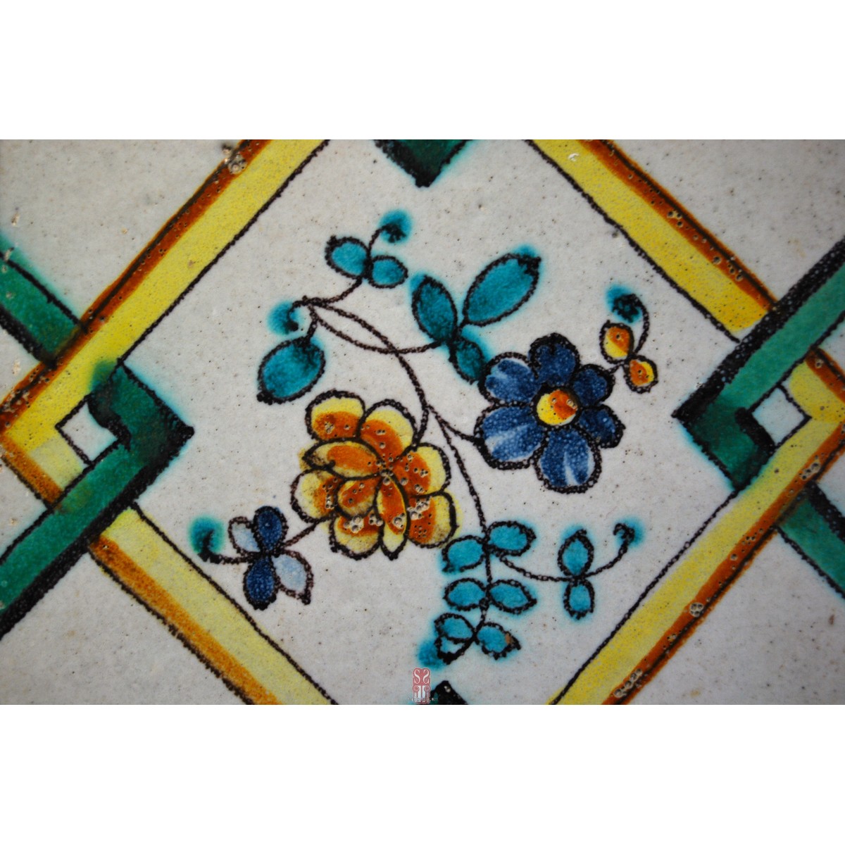 Azulejo valenciano del siglo XVIII.