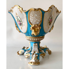 Copa centro de cerámica viejo Paris estilo Sevres.