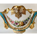 Copa centro de cerámica viejo Paris estilo Sevres.