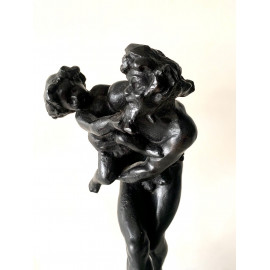 Satiro con Dionisio, bronce del siglo XIX. 2