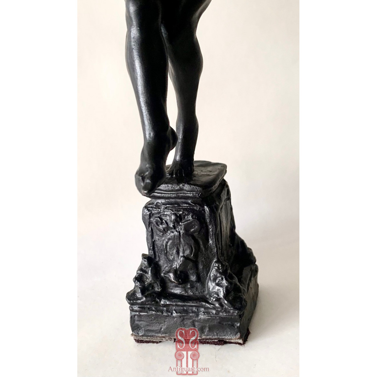 Satiro con Dionisio, bronce del siglo XIX.