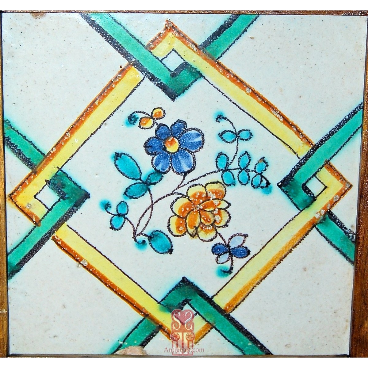 Azulejo valenciano del siglo XVIII.