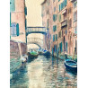 Canal de Venecia acuarela, Albert Caullet (1875-1950).