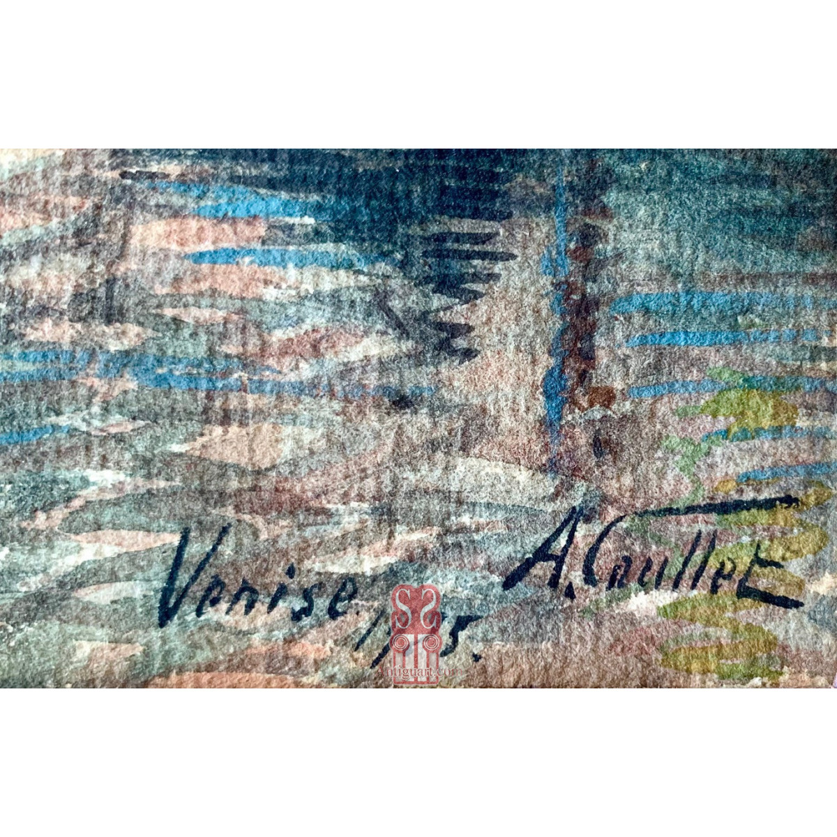 Albert Caullet acquarello veduta canale di Venezia