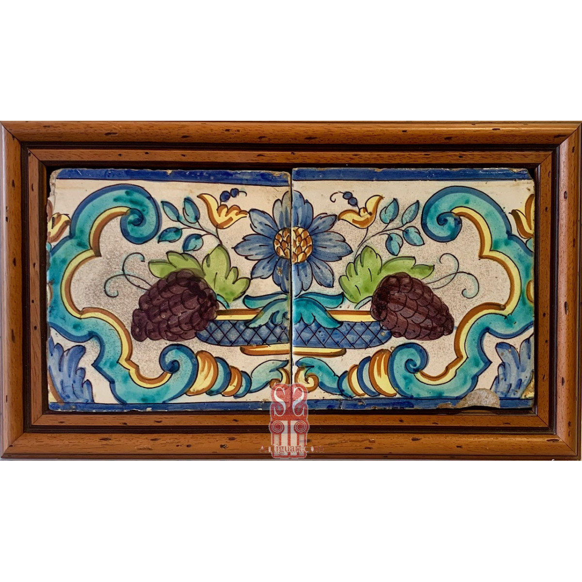 Pareja azulejos valencianos del siglo XVIII.