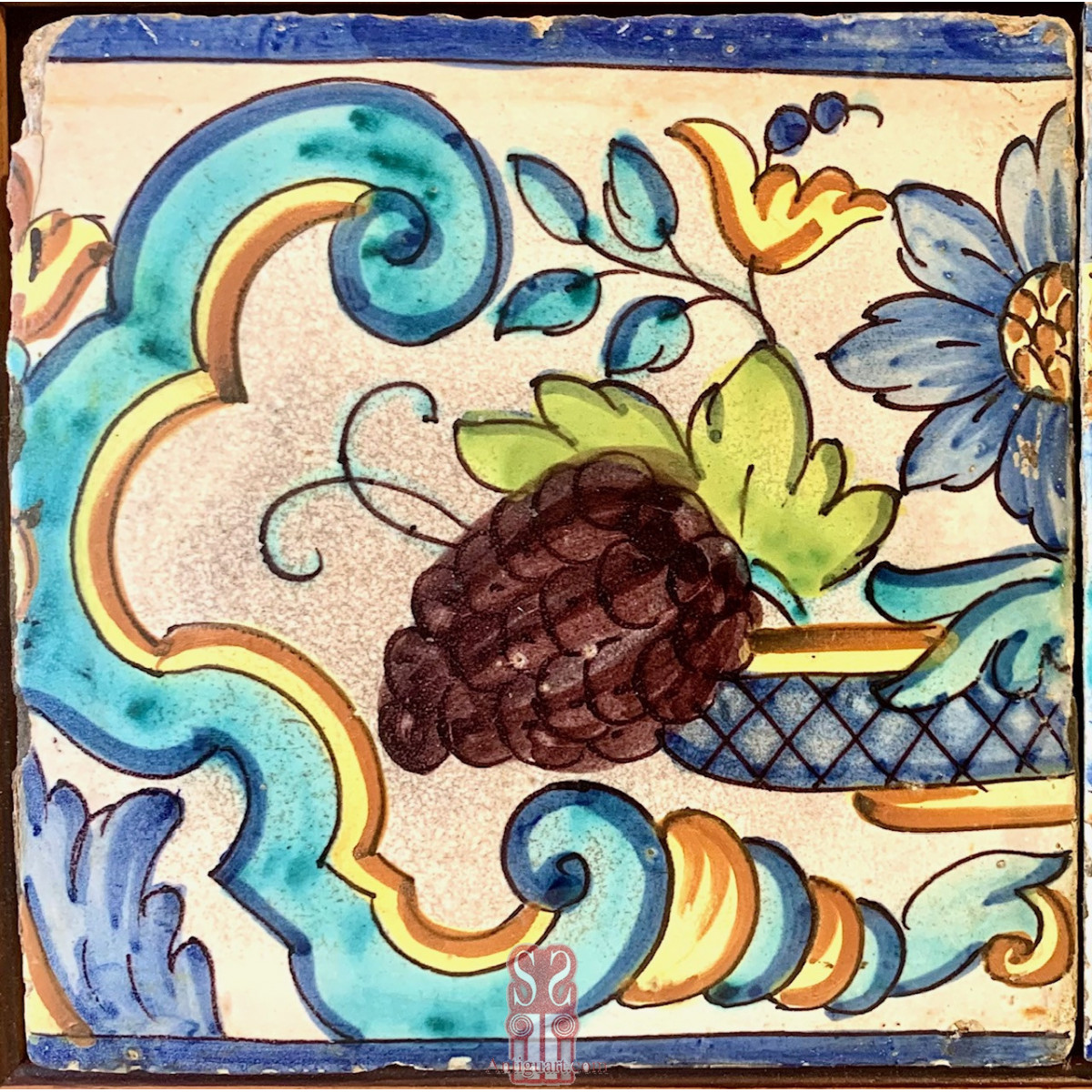 Pareja azulejos valencianos del siglo XVIII.