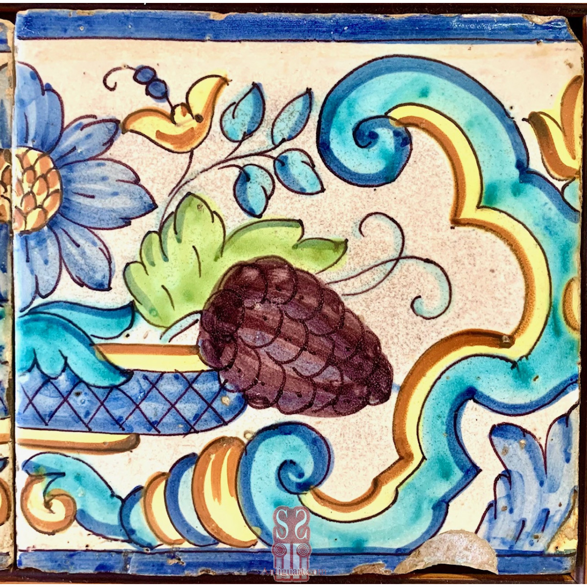 Pareja azulejos valencianos del siglo XVIII.