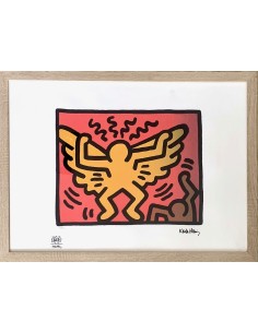 Lithograph by Keith Haring, 1990.