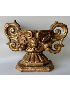 Baroque carved and gilded wooden console base from the 17th
