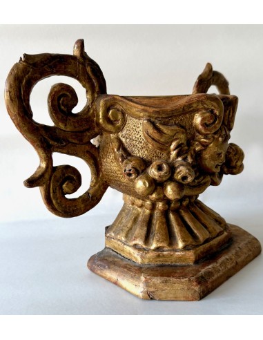 Baroque carved and gilded wooden console base from the 17th