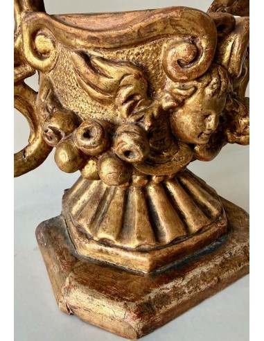 Baroque carved and gilded wooden console base from the 17th