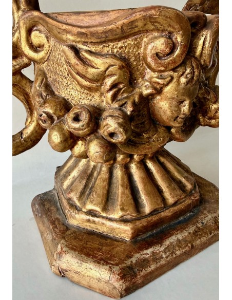 Baroque carved and gilded wooden console base from the 17th