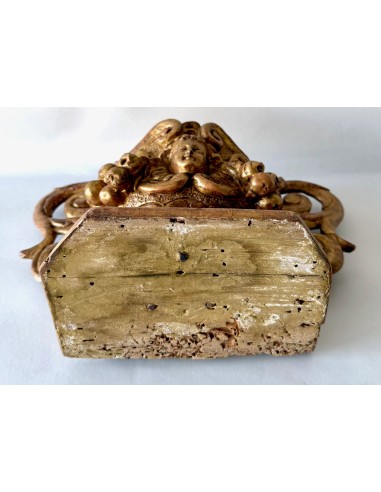 Baroque carved and gilded wooden console base from the 17th