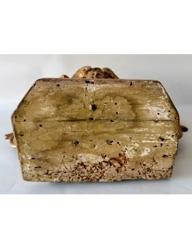 peana escultórica de periodo barroco español tallada y dorada del siglo XVII.