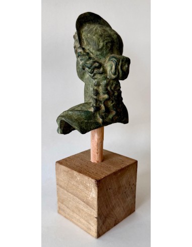 Pequeño busto romano de bronce de la mitad del siglo XIX para el grand tour