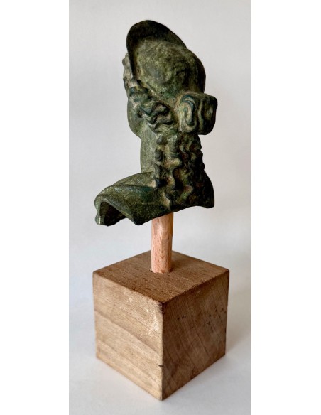 Pequeño busto romano de bronce de la mitad del siglo XIX para el grand tour