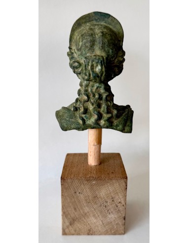 Pequeño busto romano de bronce de la mitad del siglo XIX para el grand tour