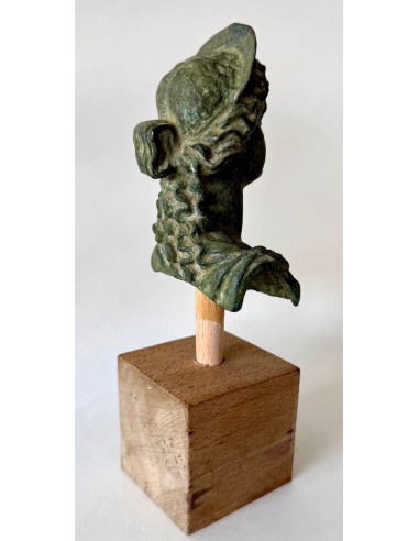 Pequeño busto romano de bronce de la mitad del siglo XIX para el grand tour