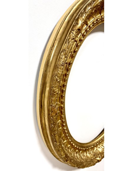 antique Oval frame gilded,  of the 19th on sale