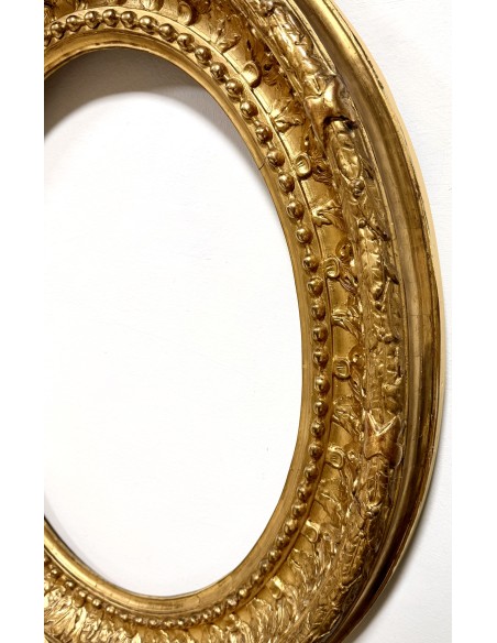 antique Oval frame gilded,  of the 19th on sale