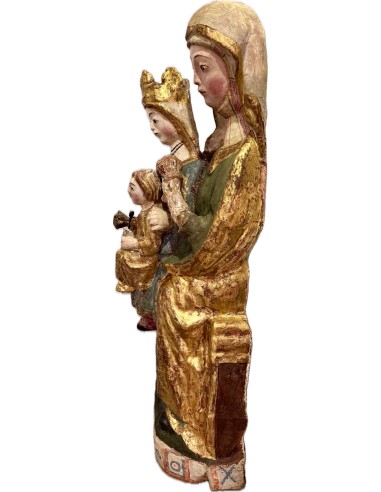 Importante scultura lignea gotica Sant'Anna Metterza del XIV secolo