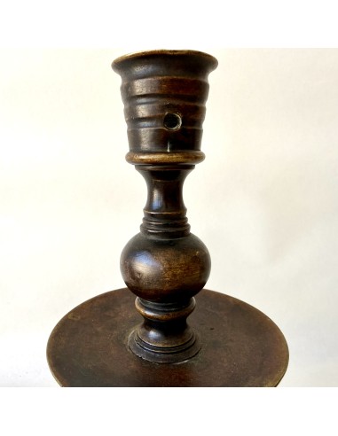 Antique Pair of 17th bronze candlesticks baroque on sale
