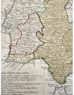 Mapa geográfico de España del siglo XVIII, por Tomás López.