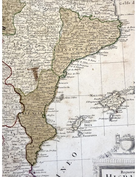 Map of the Iberian Peninsula,  18th, by Tomas Lopez on sale